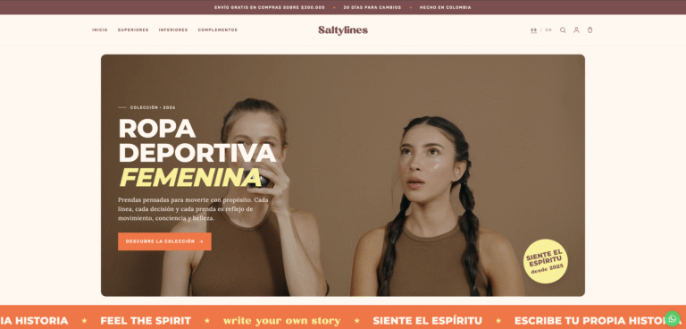 Saltylines: primero los cimientos, una tienda Shopify construida para vender