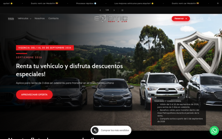 Exotic Rent Car: de 113 a más de 800 visitas al mes en cuatro meses